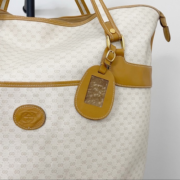 Gucci 70s Weekender Large Bag Micro Monogram Cream Tan - Picture 4 of 16